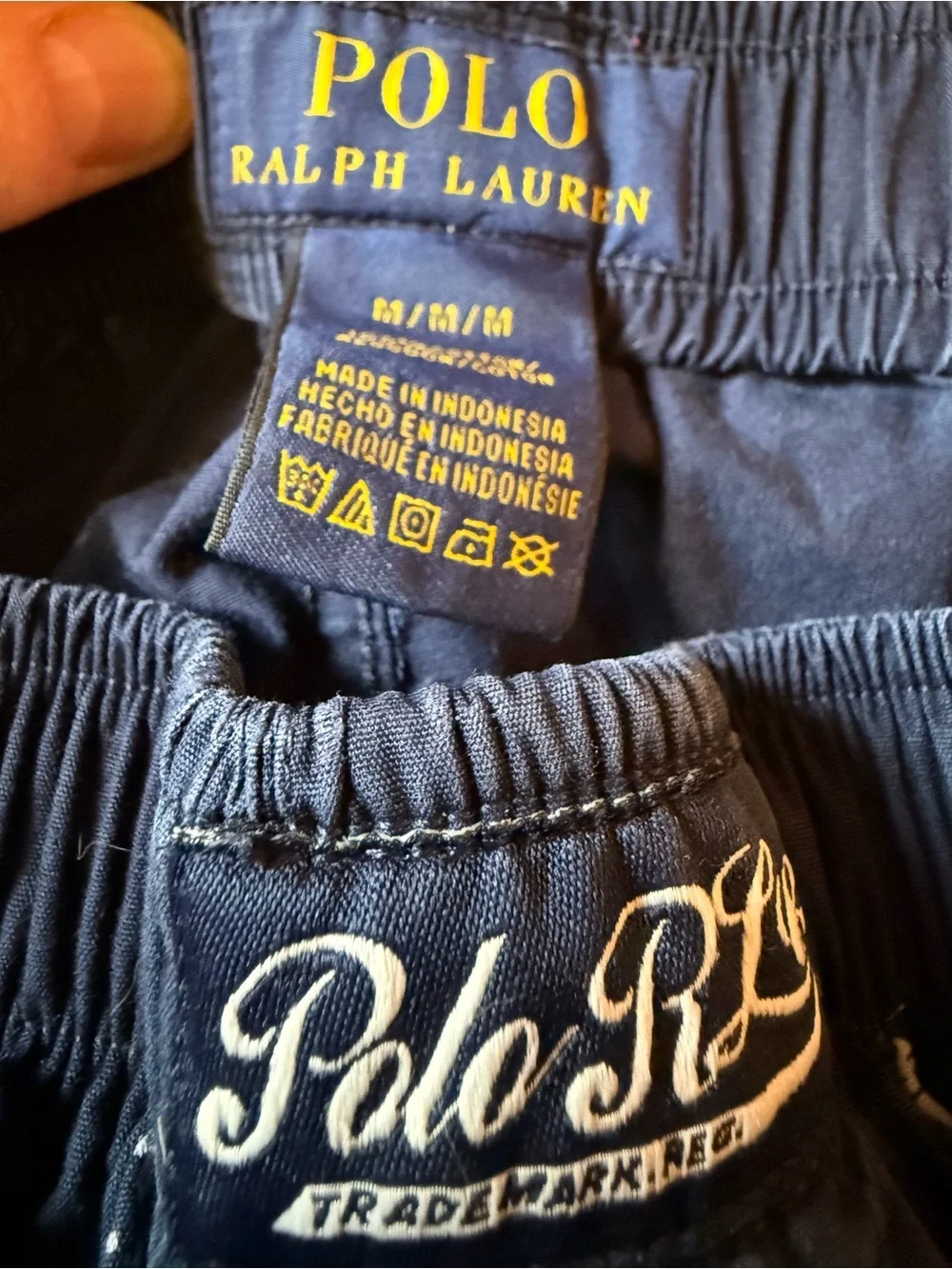 Polo by Ralph Lauren Navy Boxer Shorts with Red & White Pony Motif